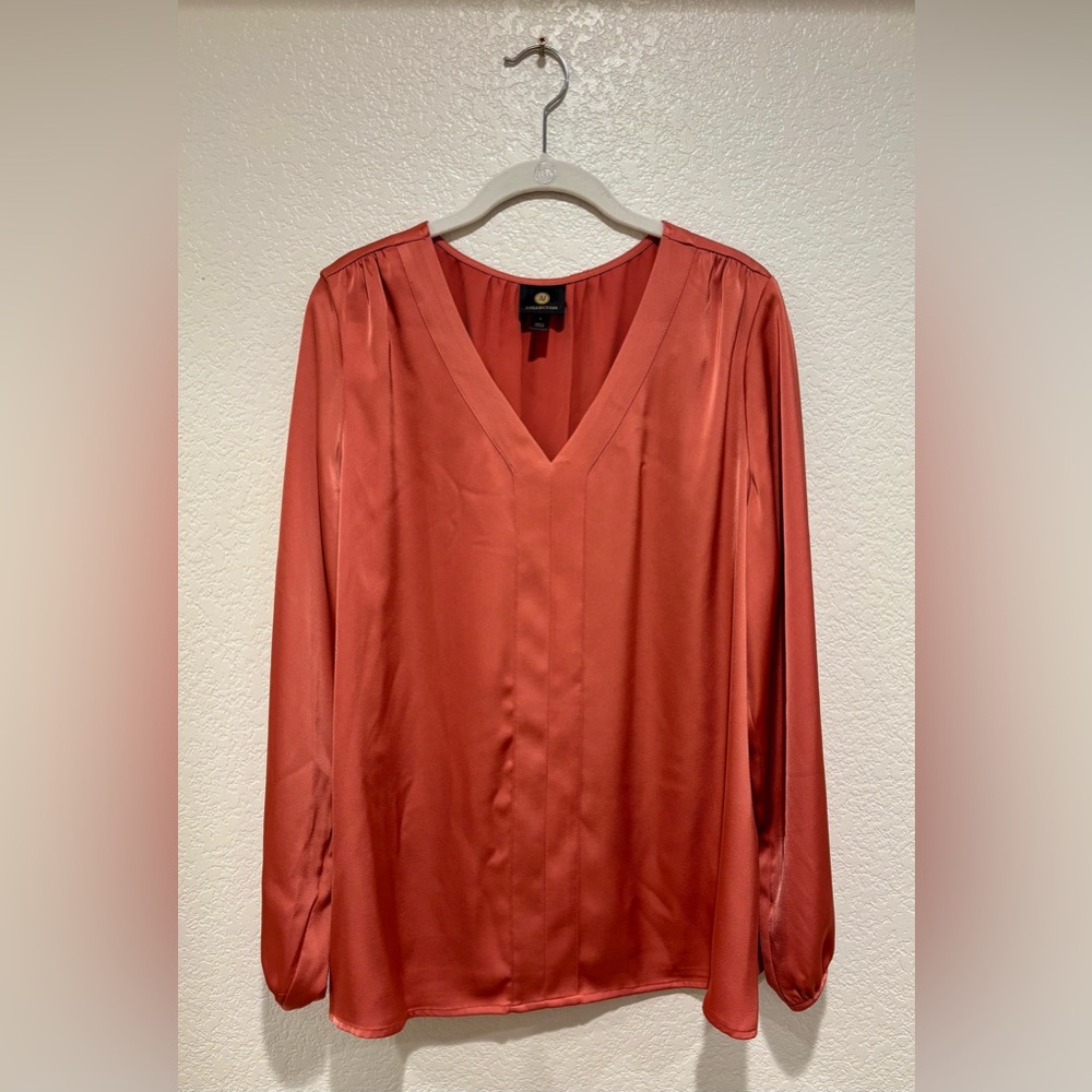 Lafayette 148 New York Rust Satin Top